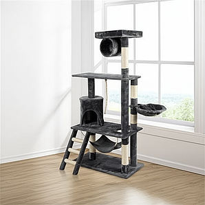 Кігтеточка будиночка дерев'яний 141 см сіра Purlov 21713