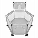 Дитячий манеж з кільцем для м'ячиків, Сірий / Манеж-ігровий майданчик / Інтерактивний манеж для дітей, фото 3