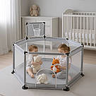 Дитячий манеж з кільцем для м'ячиків, Сірий / Манеж-ігровий майданчик / Інтерактивний манеж для дітей, фото 5