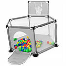 Дитячий манеж з кільцем для м'ячиків, Сірий / Манеж-ігровий майданчик / Інтерактивний манеж для дітей, фото 6