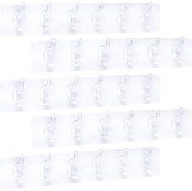 Гачки подвійні 6шт на самоклеючій прозорій стрічці 35*6см 261-27 KNZ