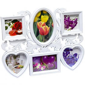 Фоторамка-колаж біла на 6 фотографій KF-8 42*26*2см KNZ