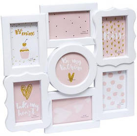 Фоторамка-колаж біла на 7 фотографій ВН1807-W 44х42см KNZ