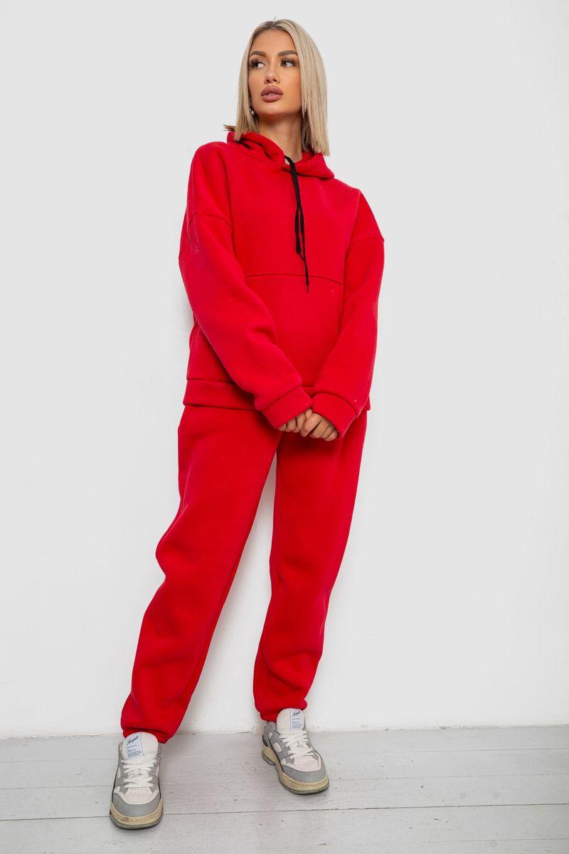 Спортивний костюм жіночий на флісі, колір червоний, 238R5726, фото 1
