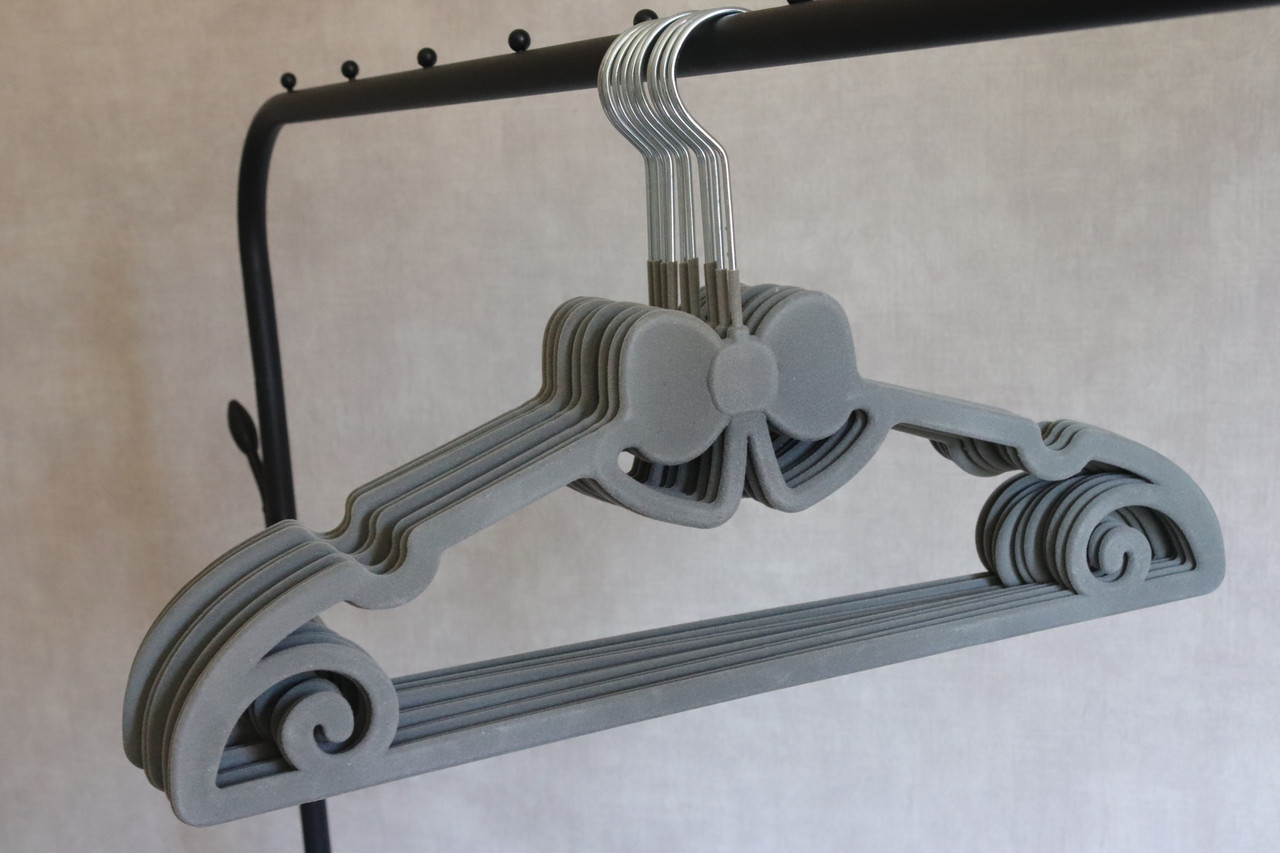 Вішалка для одягу з велюровим покриттям набір 10 шт 101072/grey