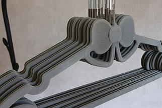 Вішалка для одягу з велюровим покриттям набір 10 шт 101072/grey, фото 3