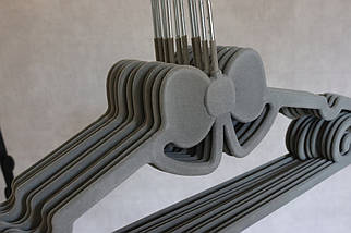 Вішалка для одягу з велюровим покриттям набір 10 шт 101072/grey, фото 4