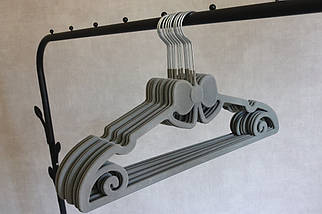 Вішалка для одягу з велюровим покриттям набір 10 шт 101072/grey, фото 5