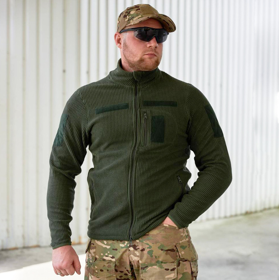 🔥 Кофта флісова "Вафелька" (Олива) тактична кофта, фліска ЗСУ, НГУ, військова, фото 1