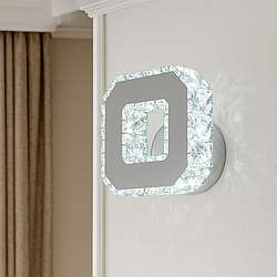 Бра світлодіодні настінні кришталеве квадратне Linisoln 6W колір Хром 9603