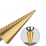 Набір свердел ступінчастих 3пр. (4-12, 4-20, 4-32мм), для отворів із кроковим конусом REWOLT T1635, фото 3