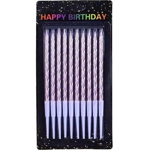 Свічки довгі хром (рожеве золото) 10