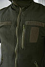 🔥 Кофта флісова з нейлоновими накладками (Олива) тактична кофта, фліска ЗСУ, НГУ, військова, фото 6