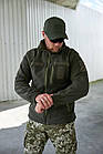 🔥 Кофта флісова з нейлоновими накладками (Олива) тактична кофта, фліска ЗСУ, НГУ, військова, фото 3