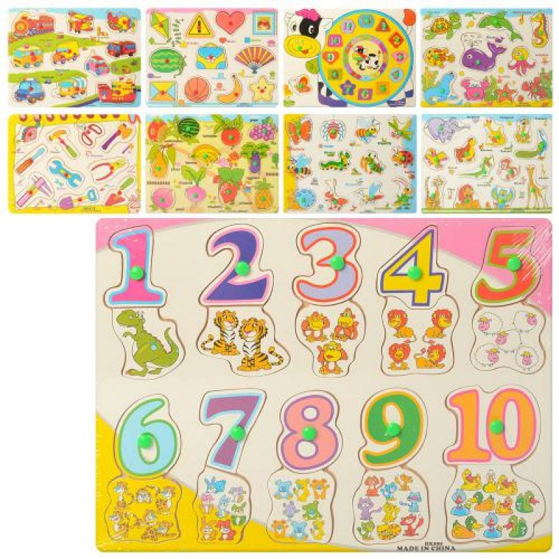 Дерев'яна іграшка Рамка-вкладиш MD 2533, фото 1