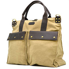 Універсальна сумка унісекс мікс тканини канвас і шкіри TARWA RC-1355-4lx