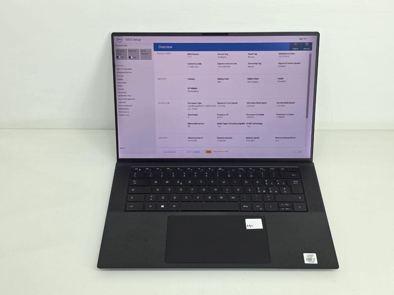 Б/в Ноутбук Dell Precision 5550 15.6" 1920x1200| Core i7-10850H| 32 GB RAM| 512 GB SSD| Quadro T1000 4GB