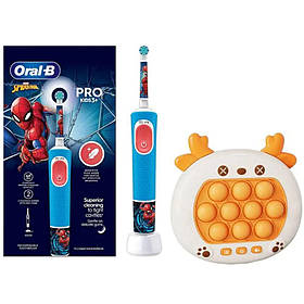 Електрична зубна щітка Oral-B D103.413.2K Vitality Pro Kids Spider-Man + електронний поп іт олень