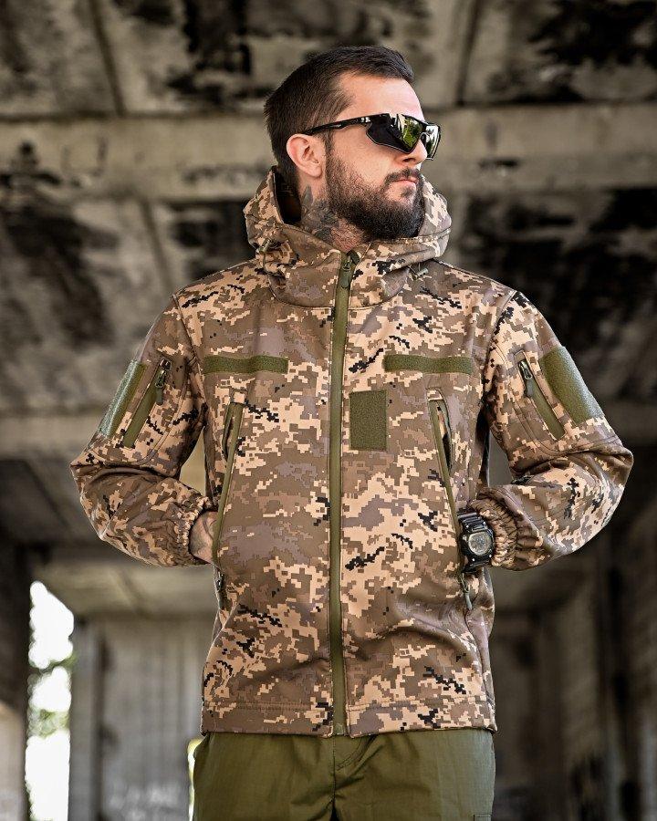 Весняна тактична куртка masad піксель SoftShell