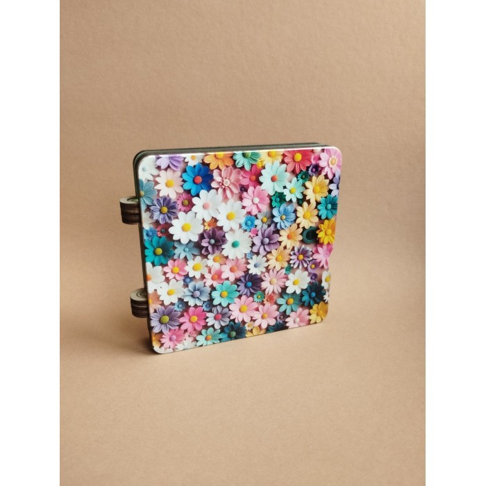 060603мб Дерев'яний органайзер для бісеру МініБлокнотик на 22 комірки з магнітною стрічкою для голок, фото 1