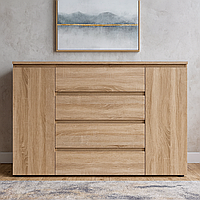 Великий комод для спальні дуб сонома 140×38×93 см Еверест КЛ-4 від складу