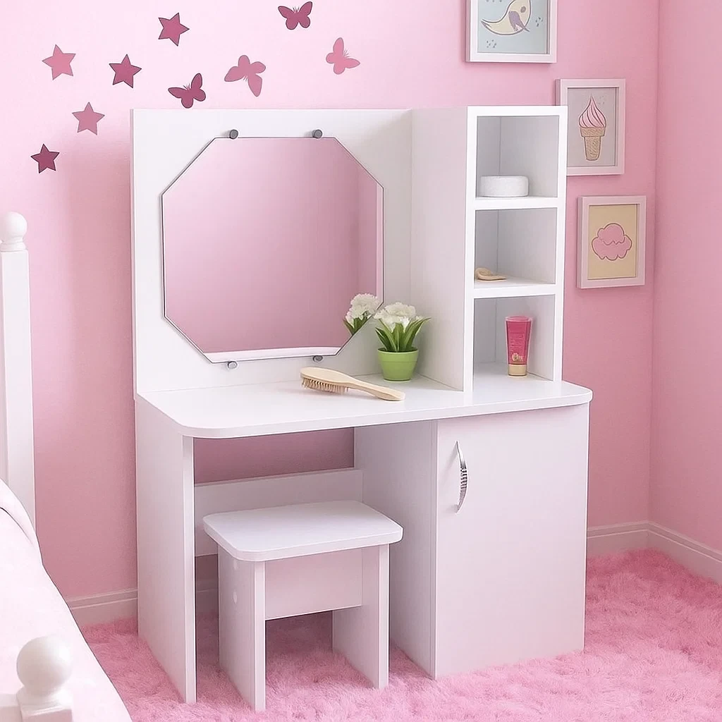 👑 Дитячий туалетний столик Мілаша з дзеркалом, фото 1