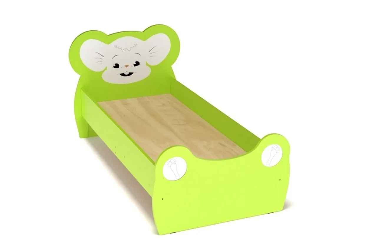🛏️ Ліжко ясельне з бортиками «Мишеня» DS-31 з малюнком, фото 1