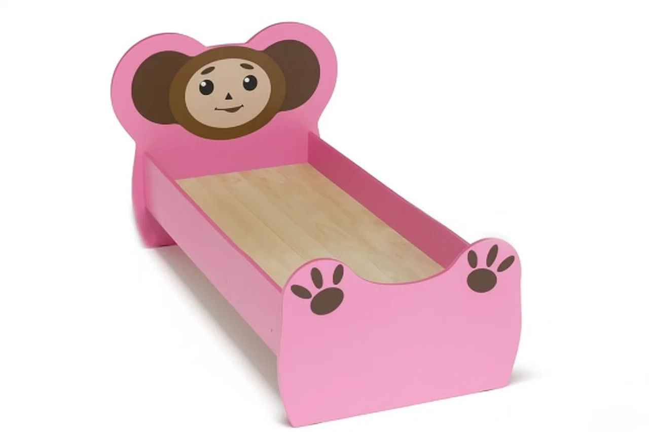 🛏️ Ліжко ясельне з бортиками «Чебурашка» DS-28 з малюнком 140 см, фото 1