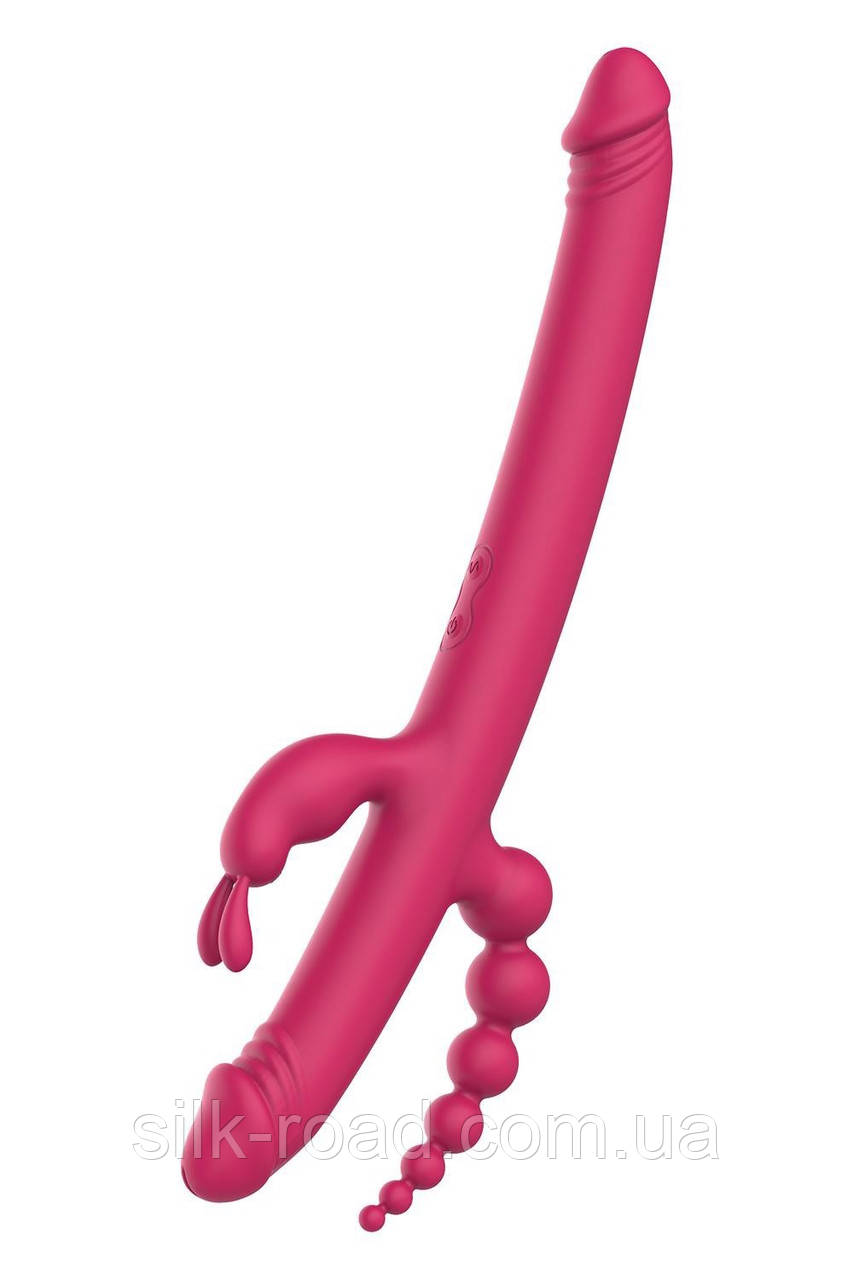 Вібратор із 4 стимулюючими кінцями Dreamtoys Anywhere Pleasure Vibe Essentials, рожевий, фото 1