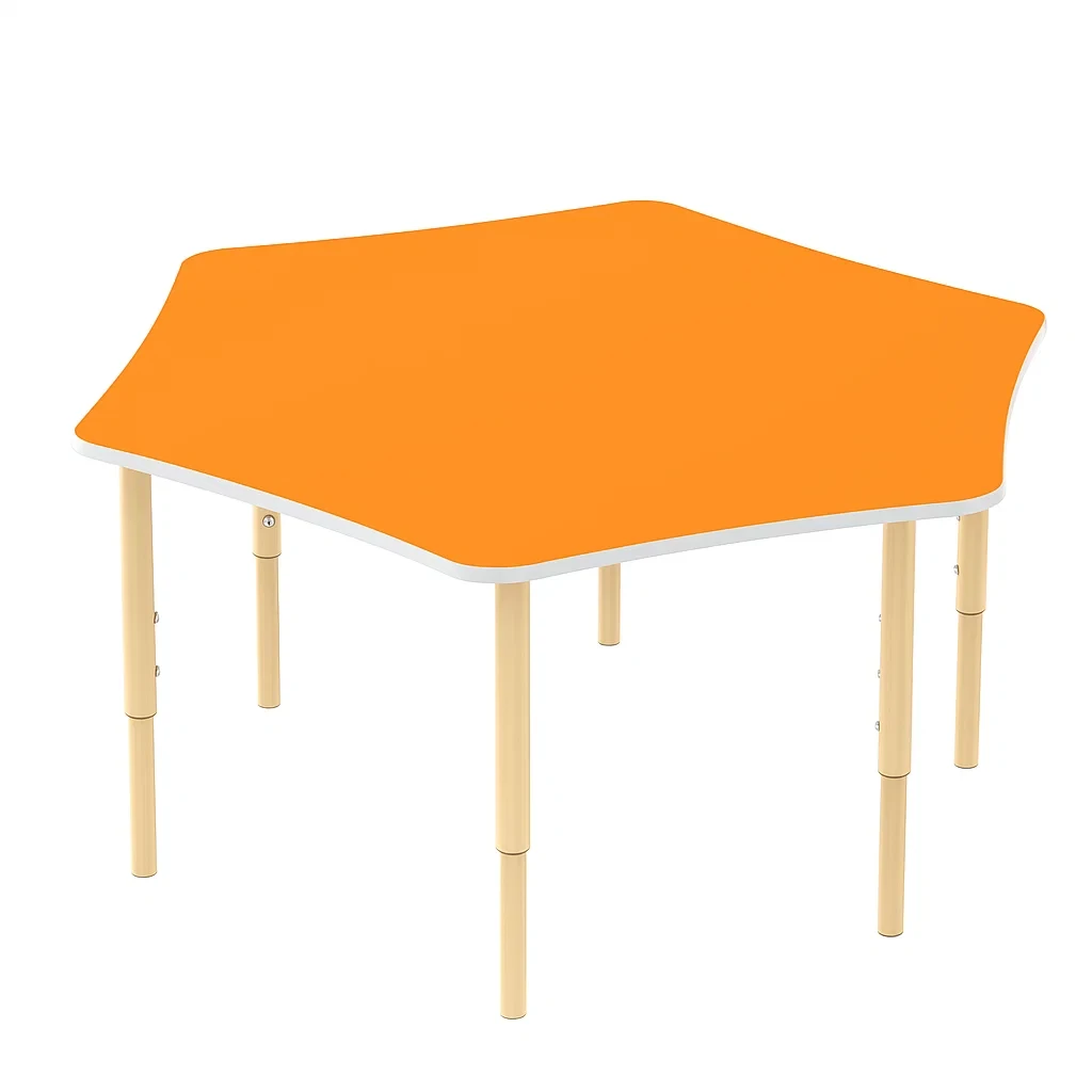 🧩 Дитячий шестимісний стіл з регулюванням висоти, фото 1