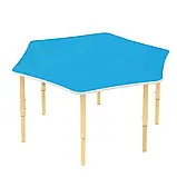 🧩 Дитячий шестимісний стіл з регулюванням висоти, фото 2