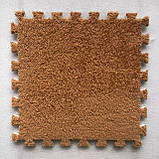 Килимок-пазл плюшевий, термокилимок, мат дитячий теплий 60*90см, 6 пазлів, колір бежевий, фото 2