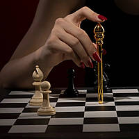 Міні-вібратор Bishop з колекції UPKO " Шахи" золотий