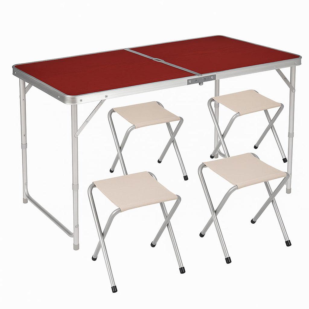 Розкладний стіл для пікніка з 4-ма стільцями / Стіл туристичний / Складаний столик, фото 1