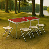 Розкладний стіл для пікніка з 4-ма стільцями / Стіл туристичний / Складаний столик, фото 2