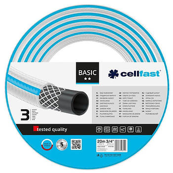 Шланг садовий Cellfast BASIC 3/4' 20м 3 шари до 25бар -20…+60°C