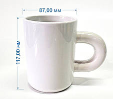 Чашка для сублімації біла Premium з широкою ручкою