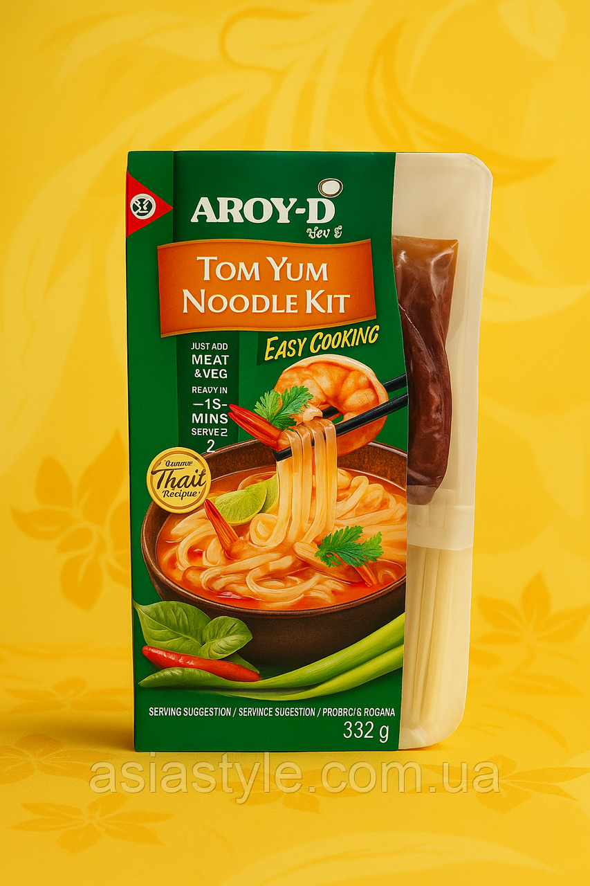 Набір для приготування супу том ям, Tom Yum Noodle Kit, Aroy-D, 332 г, Таїланд, Ч, фото 1