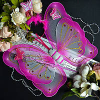 Крила феї, метелики, чарівниці для дівчинки, в наборі чарівна паличка та обруч, святкові крила, новорічний костюм.