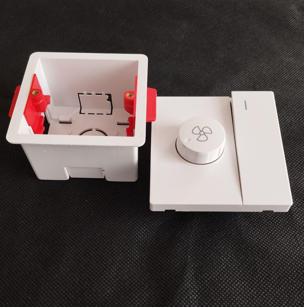 Димер вентилятора design plus білий + коробка монтажна