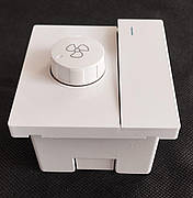 Димер вентилятора design plus білий + коробка монтажна, фото 2