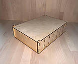 Дерев'яна коробка скринька органайзер для грошей з перегородками та кришкою дерево, фото 5