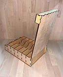 Дерев'яна коробка скринька органайзер для грошей з перегородками та кришкою дерево, фото 4
