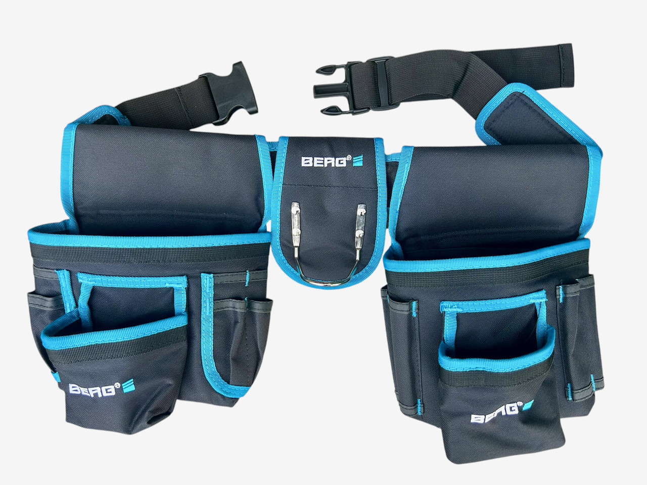 Сумка-пояс для інструментів Berg 16-702, подвійна, 20 кишень, тримач для молотка