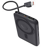 Повербанк із магсейф та кабелем Type-C Proove Moon Rock 2 in 1 10000mAh 22.5W сірий для iPhone та Android зі швидкою зарядкою Qi, фото 3