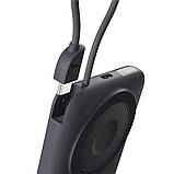 Повербанк із магсейф та кабелем Type-C Proove Moon Rock 2 in 1 10000mAh 22.5W сірий для iPhone та Android зі швидкою зарядкою Qi, фото 5