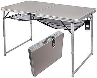 Туристичний стіл Norfin Gaula-L Alu | МДФ стільниця, регульовані по висоті алюмінієві ніжки 30-71 см, складається як валіза