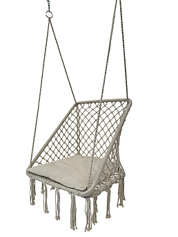 Підвісне квадратне крісло для саду + подушка WCG Плетена квадратна садова гойдалка із подушкою Білий