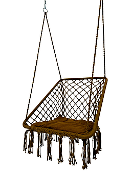 Підвісне квадратне крісло садове із подушкою WCG Плетена підвісна садова гойдалка із подушкою Коричневий