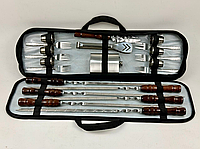 Подарунковий набір шампурів у чохлі Подарунок чоловікові Набір шампурів ручної роботи для гриля Шашличний набір